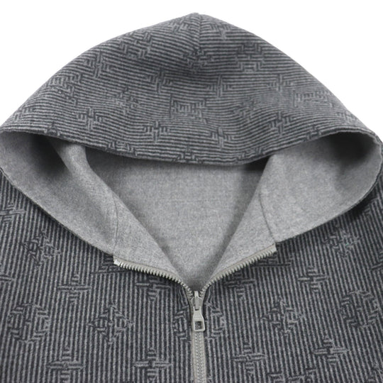 LOUIS VUITTON Blouson HOB52E Main: 99% wool, Main: 1% nylon gray Monogram mens 50 Used Authentic