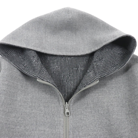 LOUIS VUITTON Blouson HOB52E Main: 99% wool, Main: 1% nylon gray Monogram mens 50 Used Authentic
