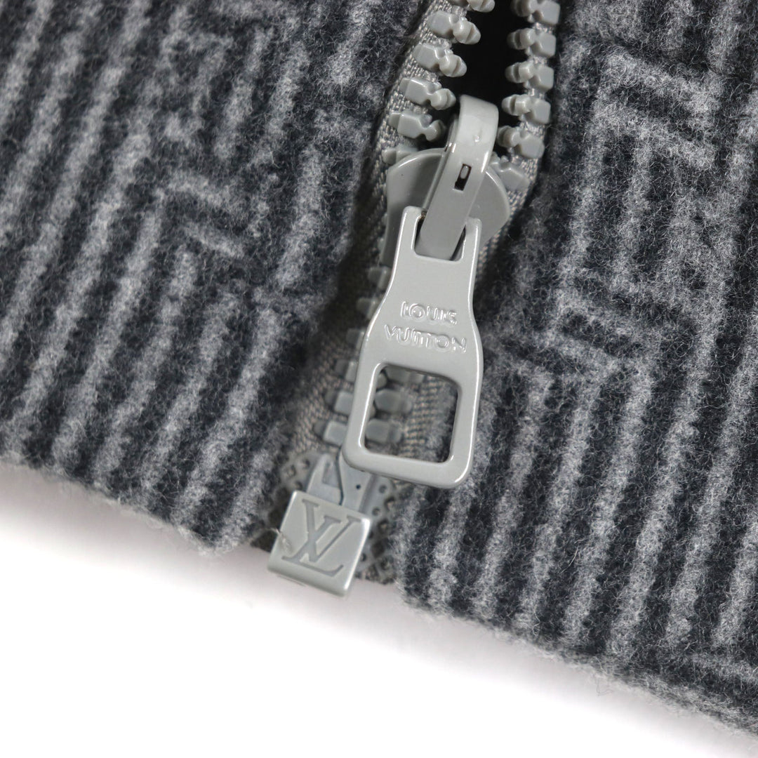 LOUIS VUITTON Blouson HOB52E Main: 99% wool, Main: 1% nylon gray Monogram mens 50 Used Authentic