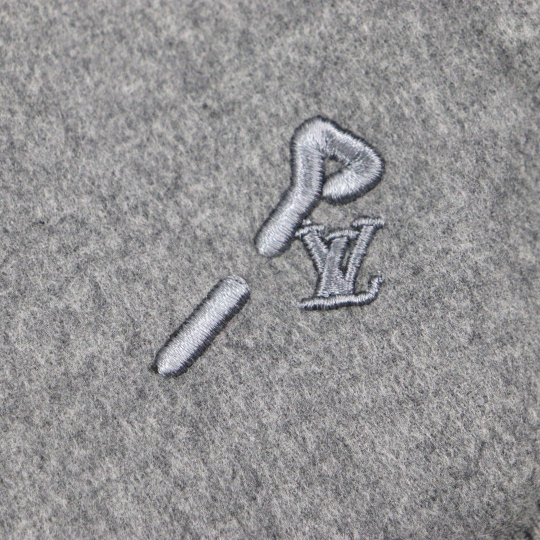 LOUIS VUITTON Blouson HOB52E Main: 99% wool, Main: 1% nylon gray Monogram mens 50 Used Authentic