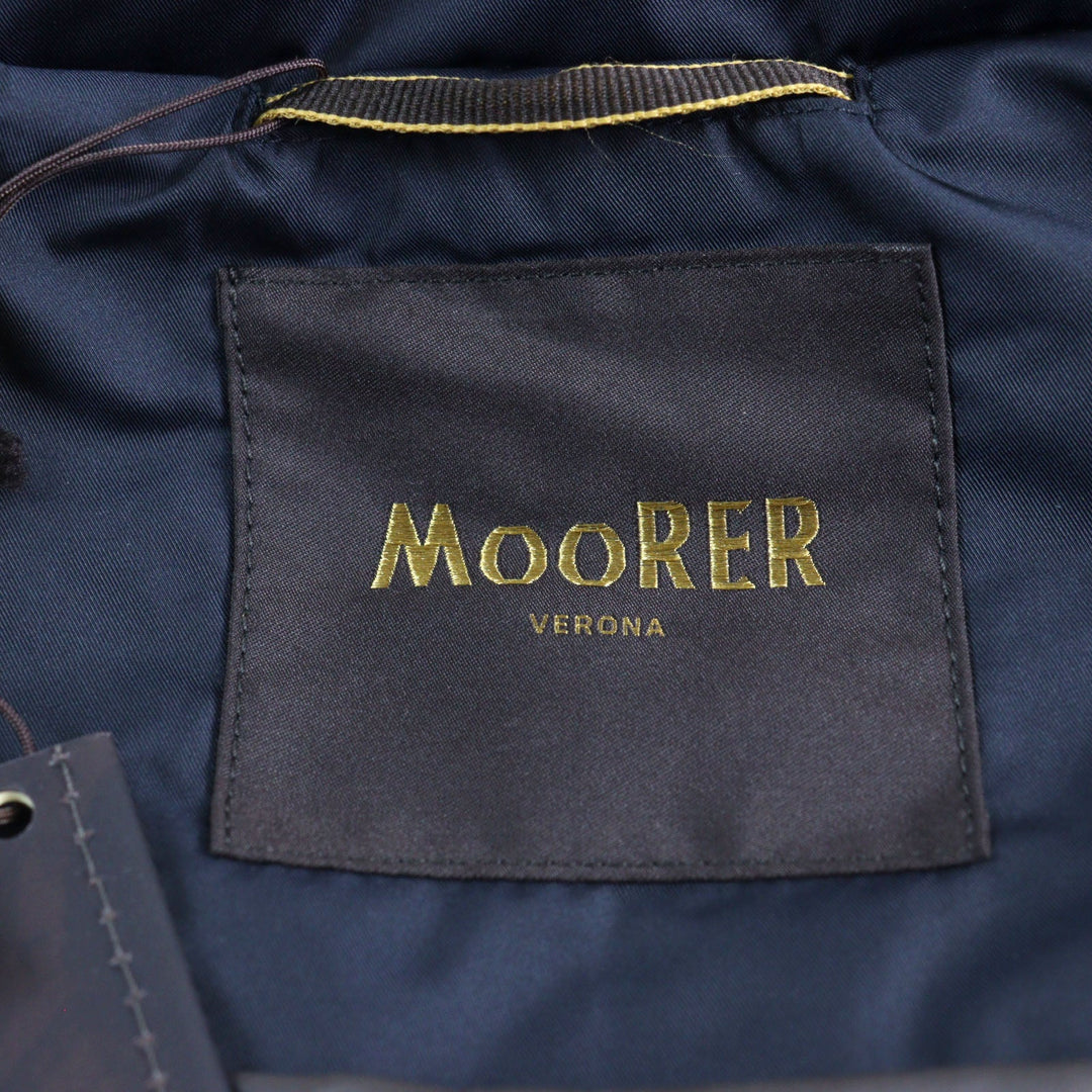 MOORER Down jacket Outer: 100% polyester, Lining: 50% polyester, Lining: 50% nylon, Sleeve lining: 100% nylon, Filling: down Navy VALENTE-KM mens 44 Used Authentic