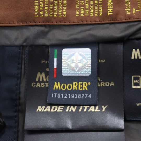 MOORER Down jacket Outer: 100% polyester, Lining: 50% polyester, Lining: 50% nylon, Sleeve lining: 100% nylon, Filling: down Navy VALENTE-KM mens 44 Used Authentic