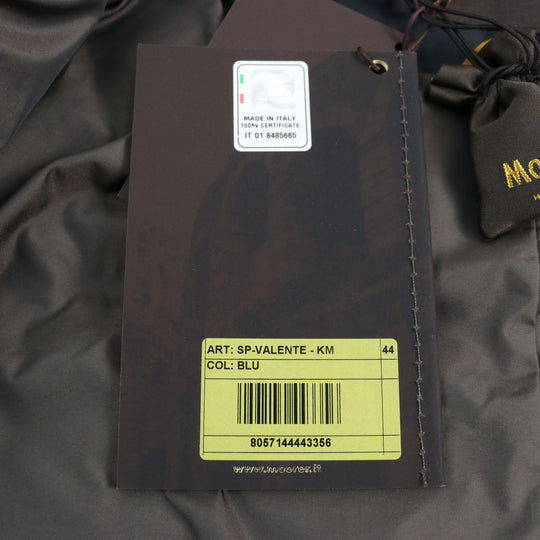 MOORER Down jacket Outer: 100% polyester, Lining: 50% polyester, Lining: 50% nylon, Sleeve lining: 100% nylon, Filling: down Navy VALENTE-KM mens 44 Used Authentic