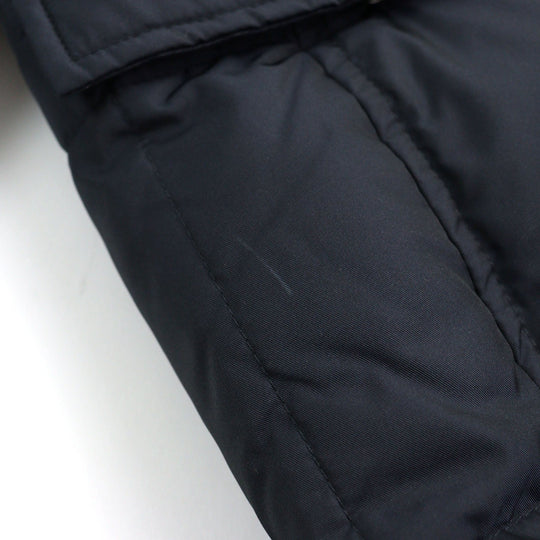 MOORER Down jacket Outer: 100% polyester, Lining: 50% polyester, Lining: 50% nylon, Sleeve lining: 100% nylon, Filling: down Navy VALENTE-KM mens 44 Used Authentic