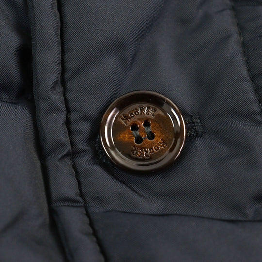 MOORER Down jacket Outer: 100% polyester, Lining: 50% polyester, Lining: 50% nylon, Sleeve lining: 100% nylon, Filling: down Navy VALENTE-KM mens 44 Used Authentic