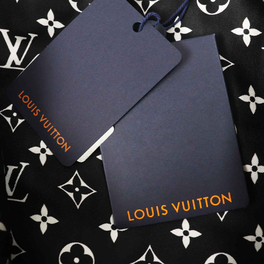 LOUIS VUITTON Jacket 1A9NED FMVB03 Outer: 66% nylon, Outer: 34% polyurethane, Lining: 100% silk, Part: 86% wool, Part: 13% nylon black EMBROIDERED HOODIE Women 34 Used Authentic