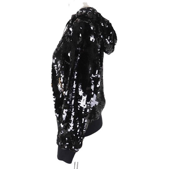 LOUIS VUITTON Jacket 1A9NED FMVB03 Outer: 66% nylon, Outer: 34% polyurethane, Lining: 100% silk, Part: 86% wool, Part: 13% nylon black EMBROIDERED HOODIE Women 34 Used Authentic