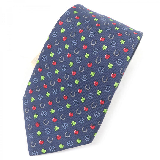 HERMES tie H606012T Main: 100% silk Marin JOB INTERVIEW mens Used Authentic