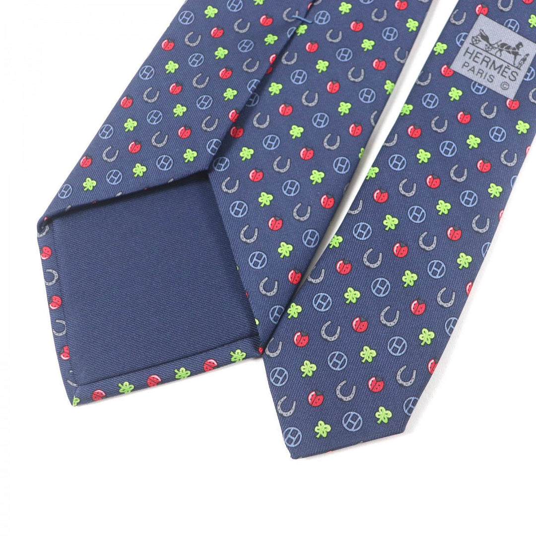 HERMES tie H606012T Main: 100% silk Marin JOB INTERVIEW mens Used Authentic