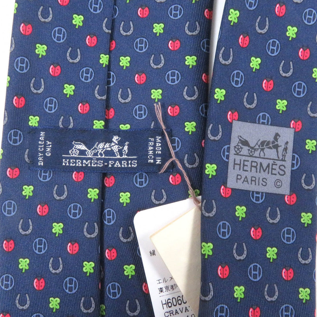 HERMES tie H606012T Main: 100% silk Marin JOB INTERVIEW mens Used Authentic