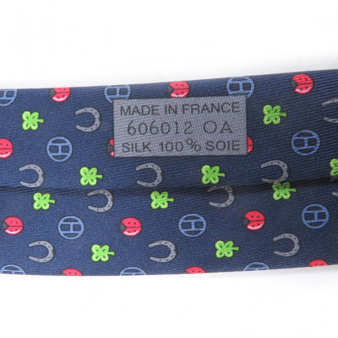 HERMES tie H606012T Main: 100% silk Marin JOB INTERVIEW mens Used Authentic