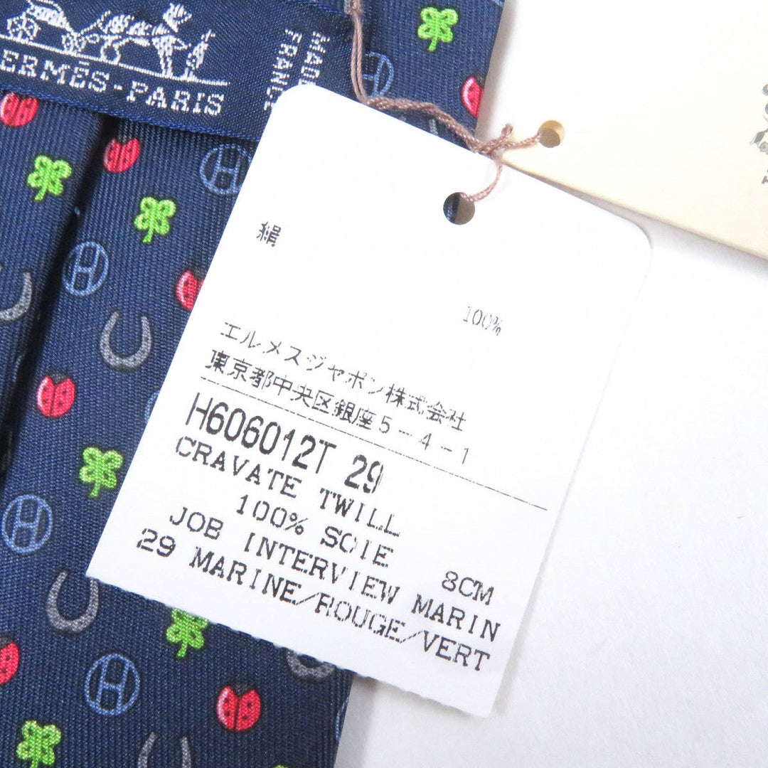 HERMES tie H606012T Main: 100% silk Marin JOB INTERVIEW mens Used Authentic