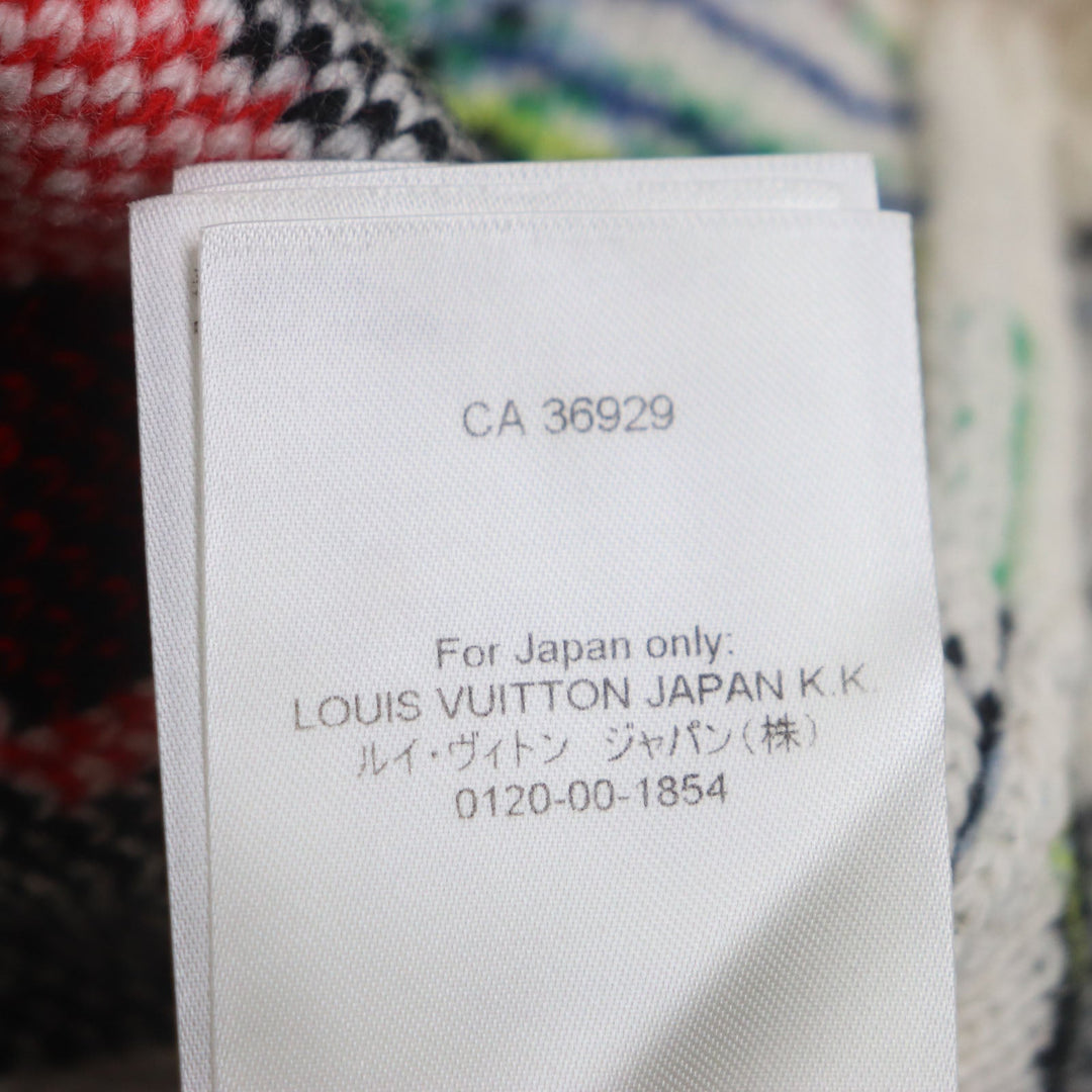 LOUIS VUITTON sweater HON63W Main: 100% wool Off White Multi LVPuzzle mens M Used Authentic