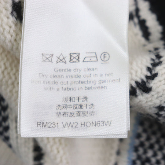 LOUIS VUITTON sweater HON63W Main: 100% wool Off White Multi LVPuzzle mens M Used Authentic