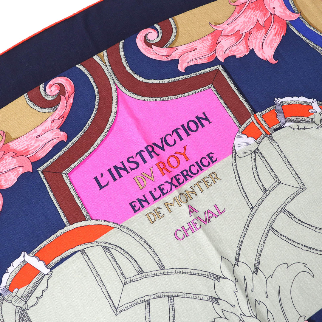HERMES scarf H243685S Main: 70% cashmere, Main: 30% silk MARINE/ROSE VIF/VE Instructions for the Royal Bayadere Women Used Authentic