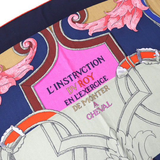 HERMES scarf H243685S Main: 70% cashmere, Main: 30% silk MARINE/ROSE VIF/VE Instructions for the Royal Bayadere Women Used Authentic