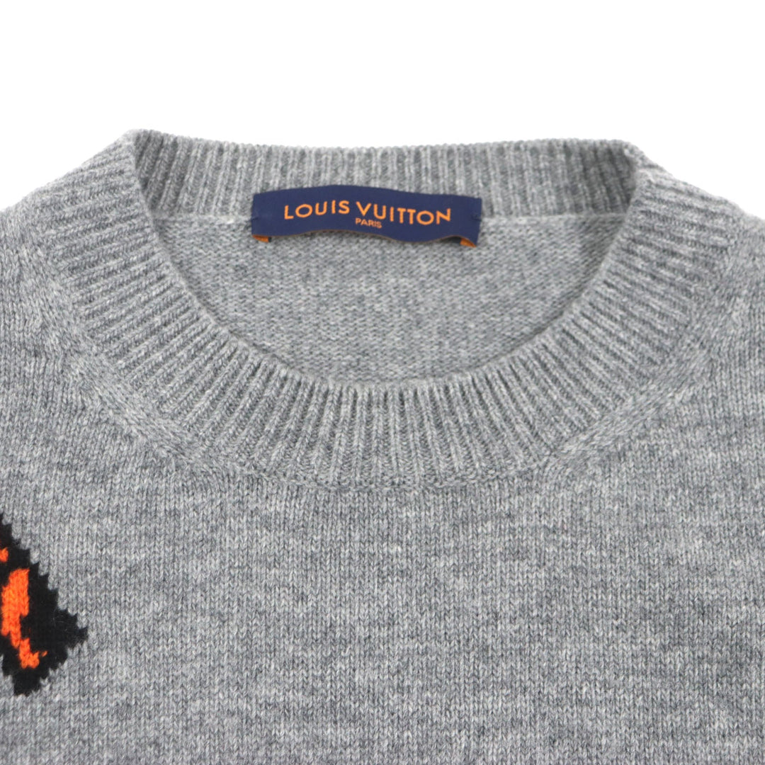 LOUIS VUITTON sweater HMN77W Main: 100% wool gray Amen Break mens S Used Authentic