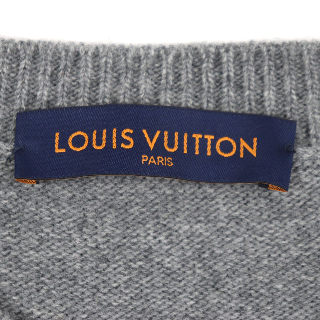 LOUIS VUITTON sweater HMN77W Main: 100% wool gray Amen Break mens S Used Authentic