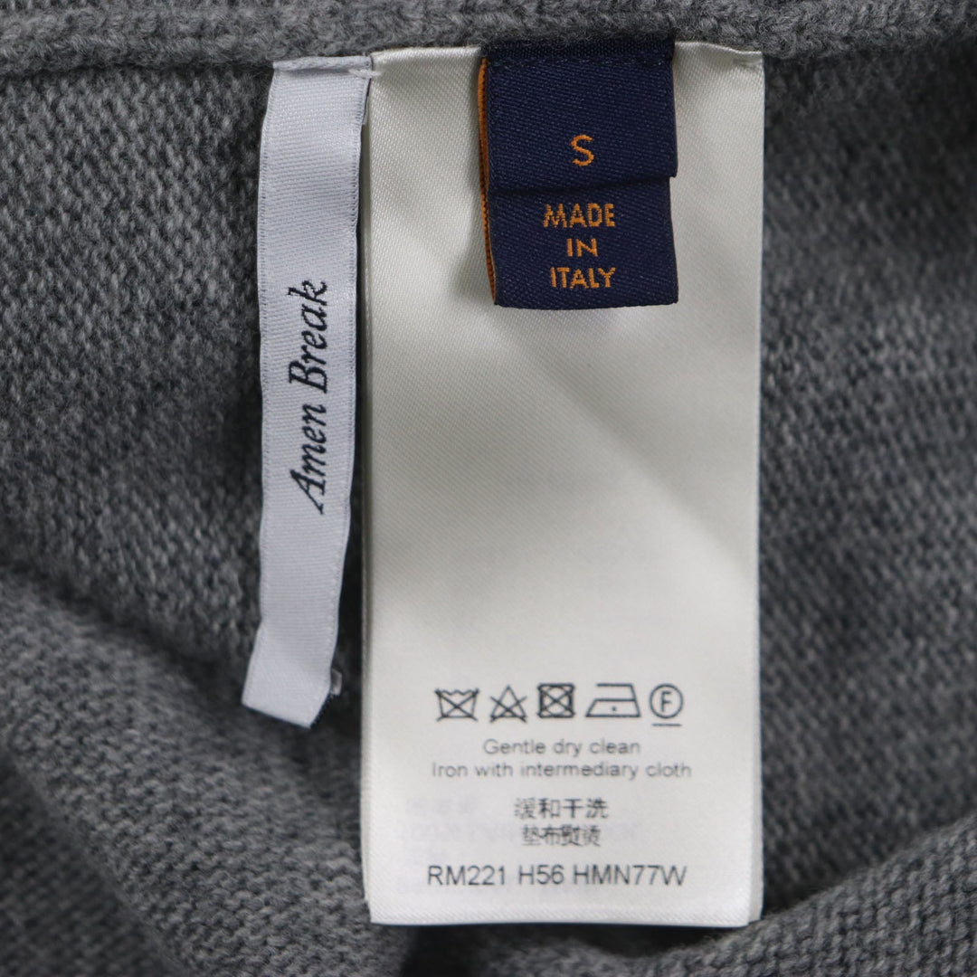 LOUIS VUITTON sweater HMN77W Main: 100% wool gray Amen Break mens S Used Authentic