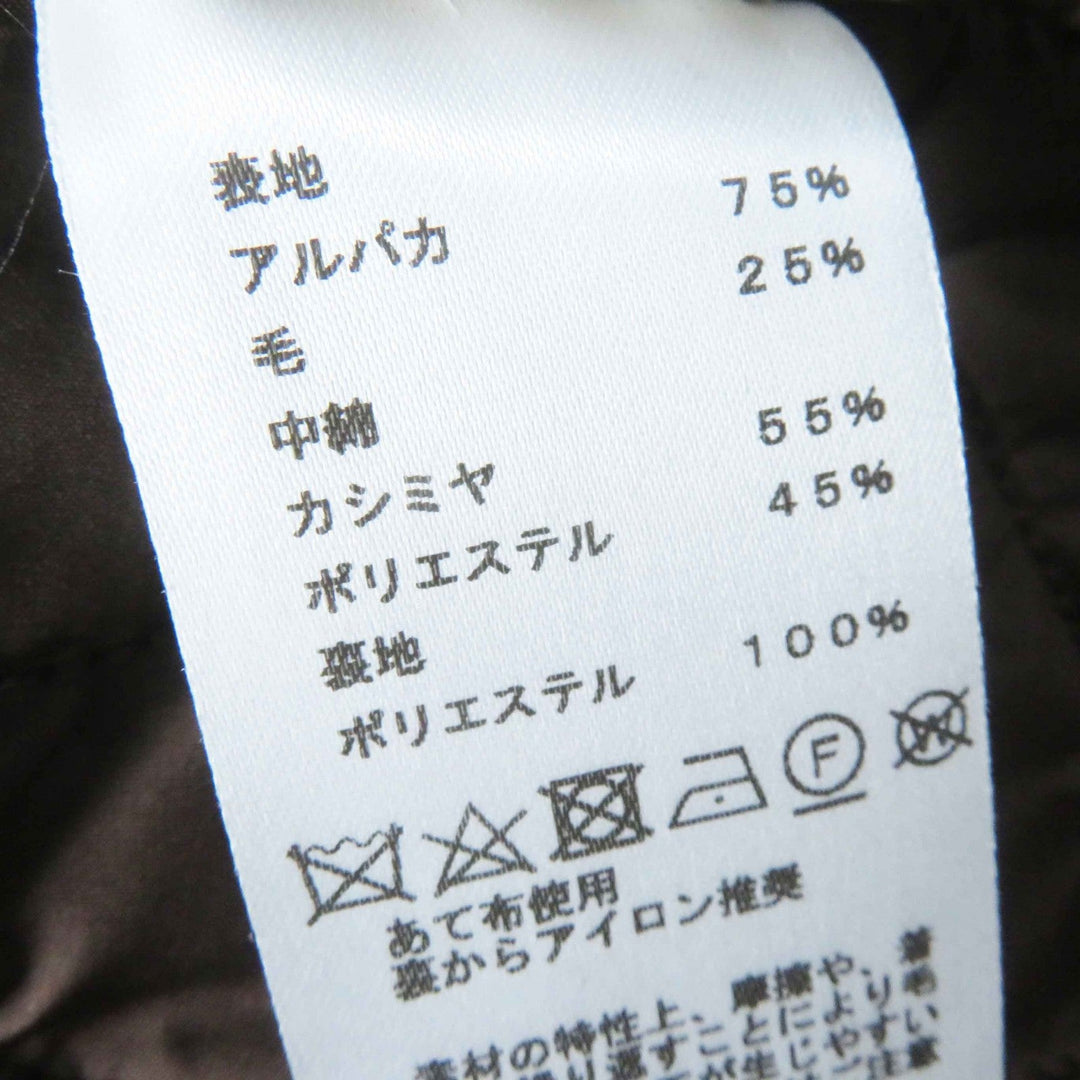 HERMES coat 3H0123DH Main: 75% alpaca, Main: 25% wool, Filling: 55% cashmere, Filling: 45% polyester, Lining: 100% polyester Dark brown Marron Ebene Women 36 Used Authentic