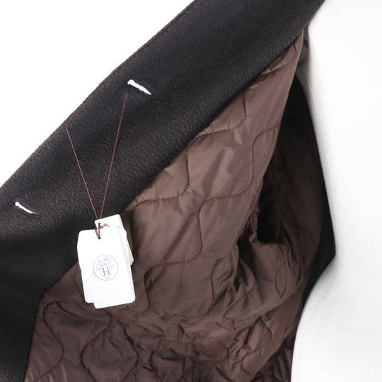 HERMES coat 3H0123DH Main: 75% alpaca, Main: 25% wool, Filling: 55% cashmere, Filling: 45% polyester, Lining: 100% polyester Dark brown Marron Ebene Women 36 Used Authentic