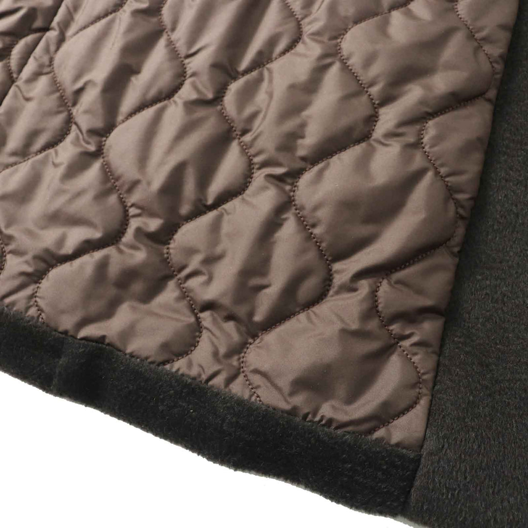HERMES coat 3H0123DH Main: 75% alpaca, Main: 25% wool, Filling: 55% cashmere, Filling: 45% polyester, Lining: 100% polyester Dark brown Marron Ebene Women 36 Used Authentic