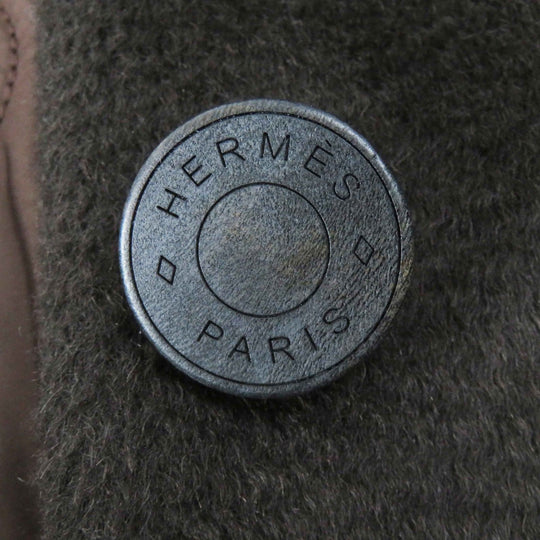 HERMES coat 3H0123DH Main: 75% alpaca, Main: 25% wool, Filling: 55% cashmere, Filling: 45% polyester, Lining: 100% polyester Dark brown Marron Ebene Women 36 Used Authentic