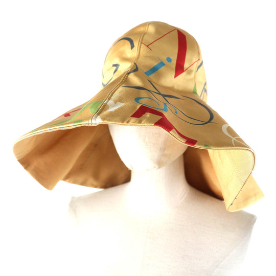 HERMES hat Outer: 100% silk, Lining: 50% linen, Lining: 50% silk Beige multicolor Women Used Authentic