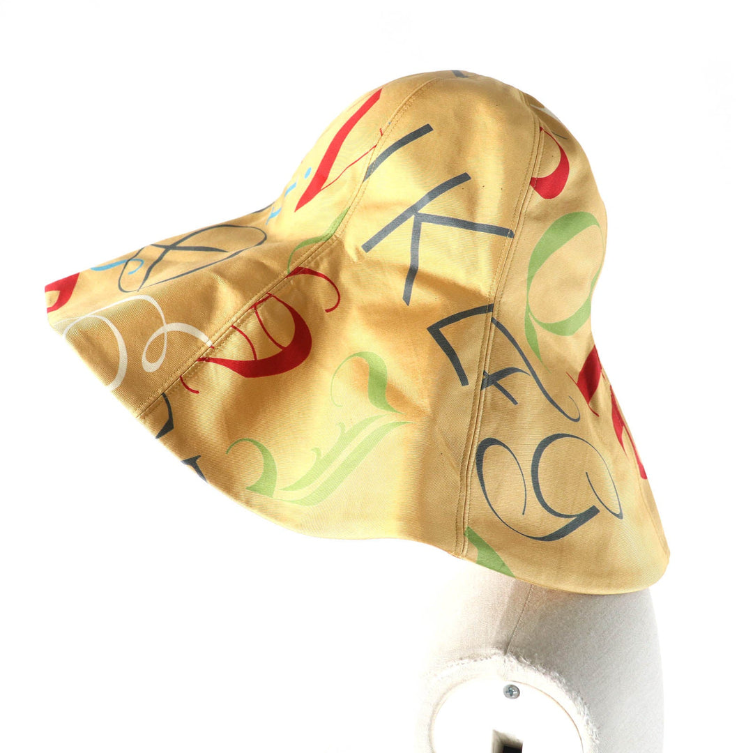 HERMES hat Outer: 100% silk, Lining: 50% linen, Lining: 50% silk Beige multicolor Women Used Authentic