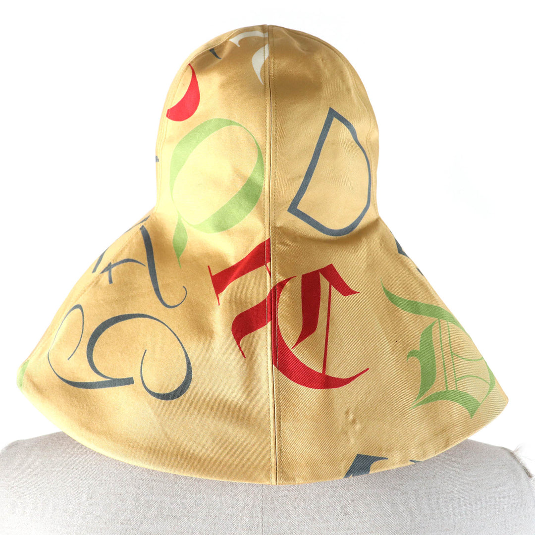 HERMES hat Outer: 100% silk, Lining: 50% linen, Lining: 50% silk Beige multicolor Women Used Authentic
