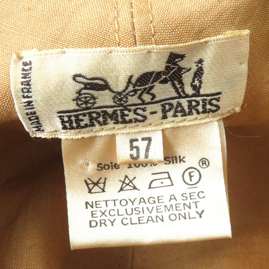 HERMES hat Outer: 100% silk, Lining: 50% linen, Lining: 50% silk Beige multicolor Women Used Authentic
