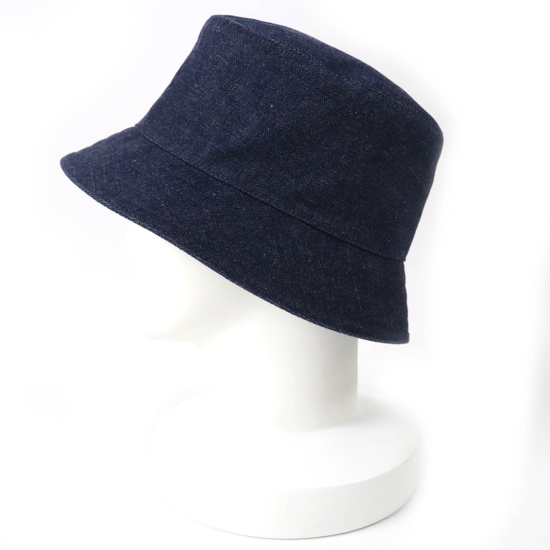 HERMES hat H241059N Outer: 100% cotton, Lining: 54% cotton, Lining: 46% silk, Part: 56% cotton, Part: 44% rayon Indigo blue Harper Emile Women 58 Used Authentic
