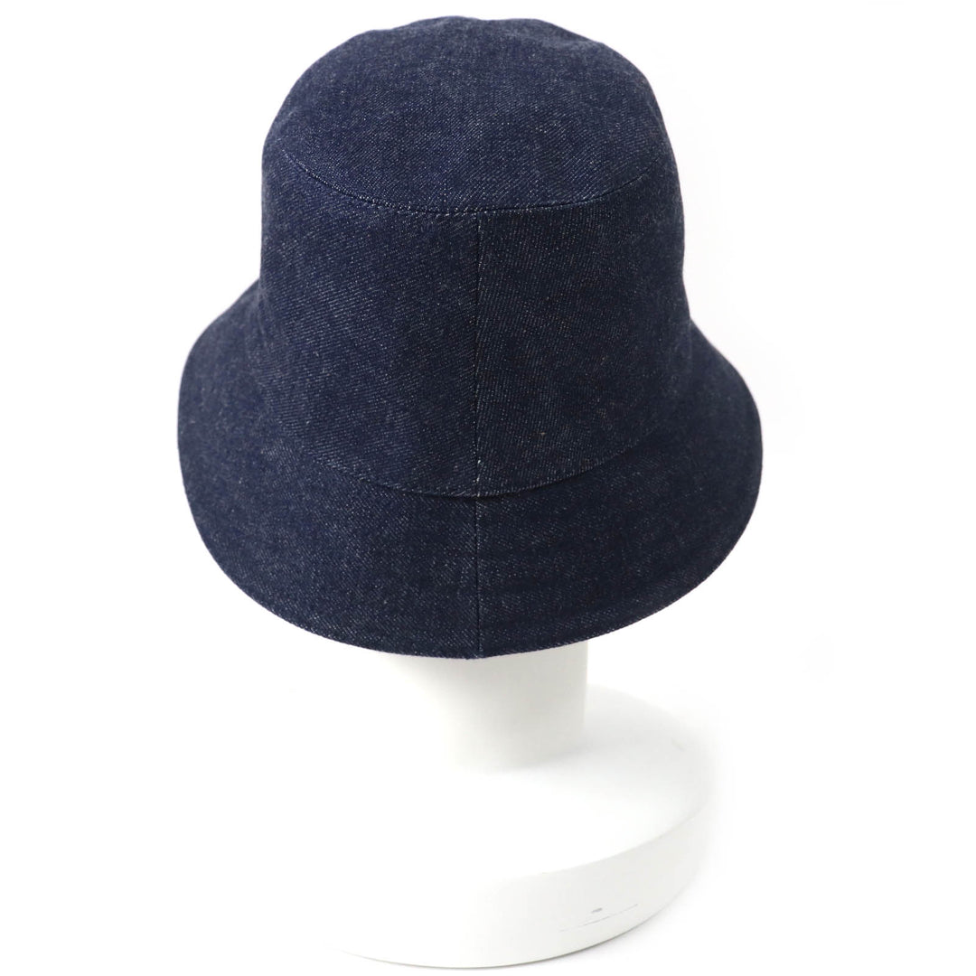 HERMES hat H241059N Outer: 100% cotton, Lining: 54% cotton, Lining: 46% silk, Part: 56% cotton, Part: 44% rayon Indigo blue Harper Emile Women 58 Used Authentic