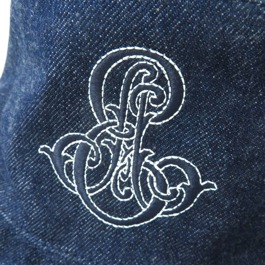 HERMES hat H241059N Outer: 100% cotton, Lining: 54% cotton, Lining: 46% silk, Part: 56% cotton, Part: 44% rayon Indigo blue Harper Emile Women 58 Used Authentic