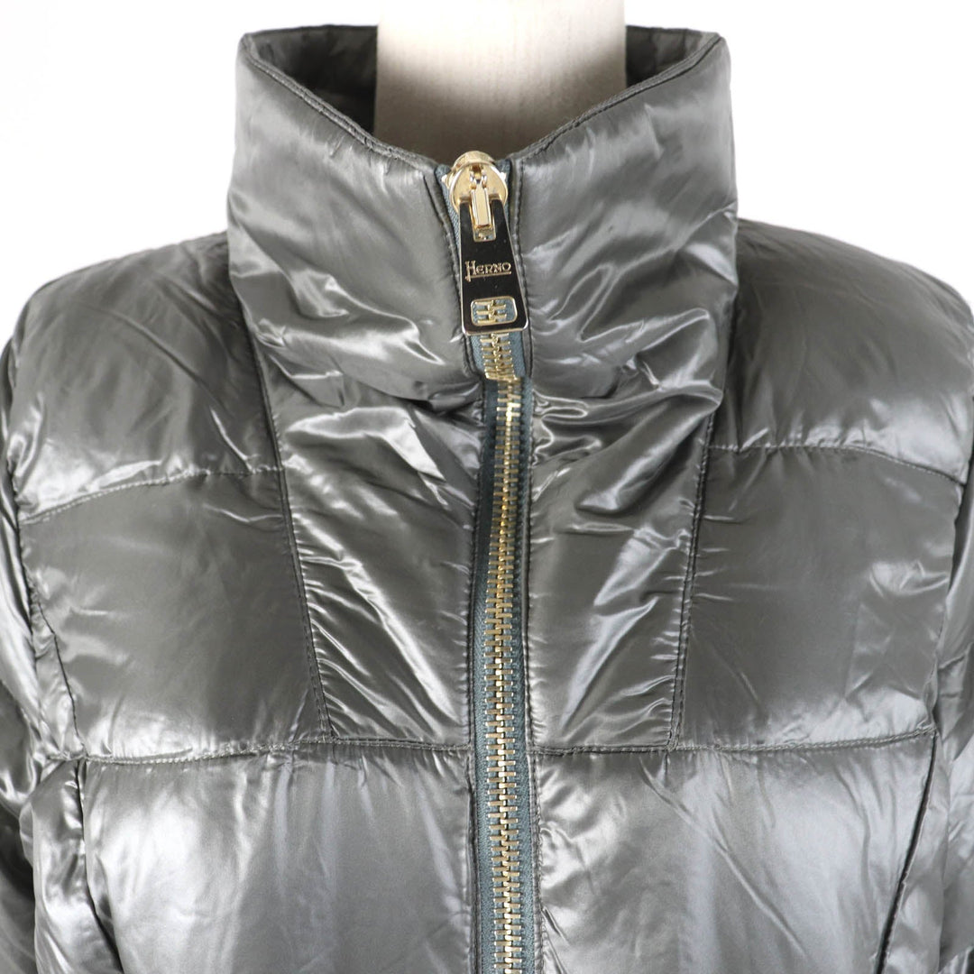 Herno down coat 0700369 Main: 100% polyester, Filling: 95% down, Filling: 5% feather Green type Bolla Women 46 Used Authentic