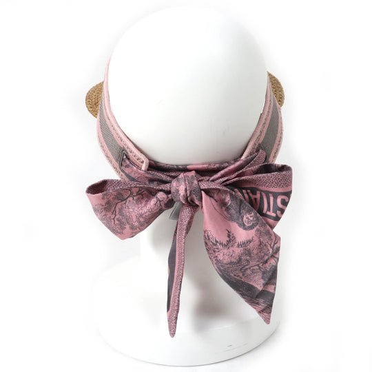 Christian Dior Sun visor Main: 85% cotton, Main: 15% polypropylene, Part: 92% paper, Part: 8% polyester, Part: 100% silk Pink Gray Natural Dioriviera D-Ocean D-Ocean Mitzah Women Used Authentic