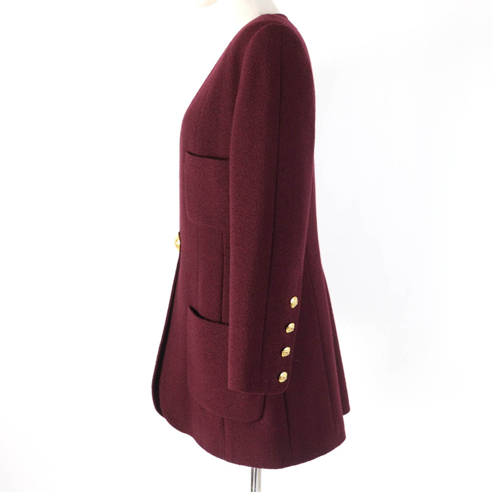 CHANEL Jacket Main: 100% wool, Lining: 100% silk Bordeauxtype Women 40 Used Authentic