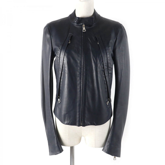 Maison Margiela Riders jacket S51AM0181 Outer: 100% sheepskin, Lining: 100% rayon Dark navy Women 42 Used Authentic