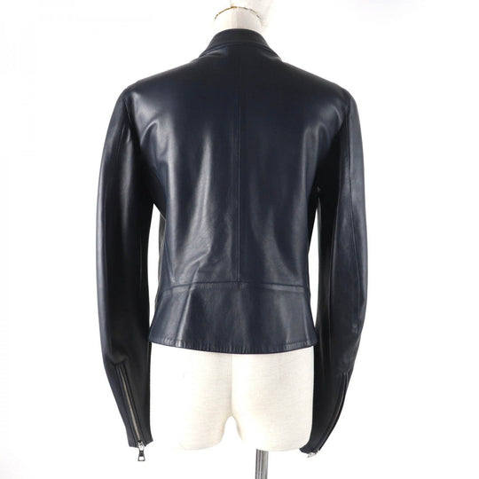 Maison Margiela Riders jacket S51AM0181 Outer: 100% sheepskin, Lining: 100% rayon Dark navy Women 42 Used Authentic