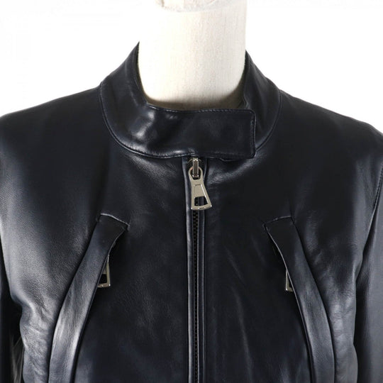 Maison Margiela Riders jacket S51AM0181 Outer: 100% sheepskin, Lining: 100% rayon Dark navy Women 42 Used Authentic