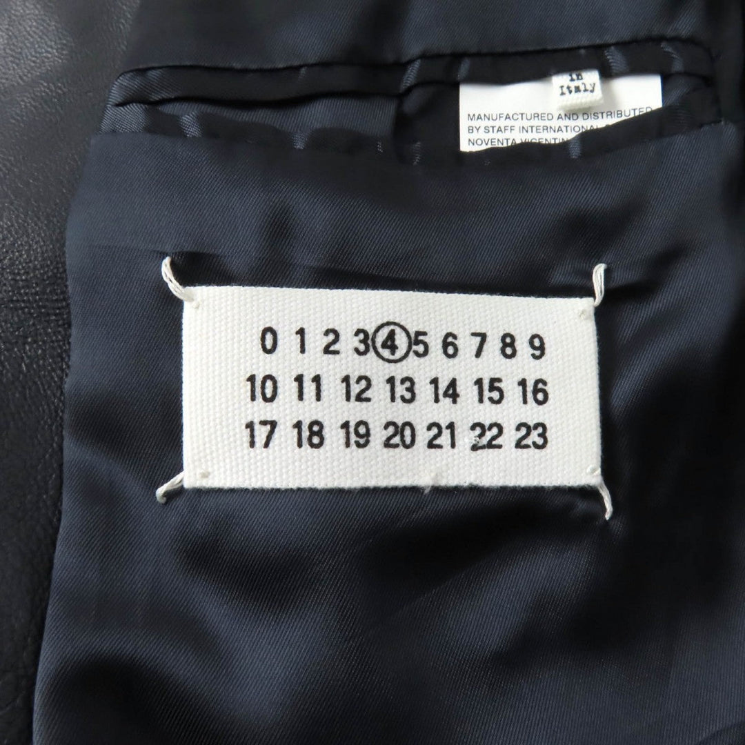 Maison Margiela Riders jacket S51AM0181 Outer: 100% sheepskin, Lining: 100% rayon Dark navy Women 42 Used Authentic