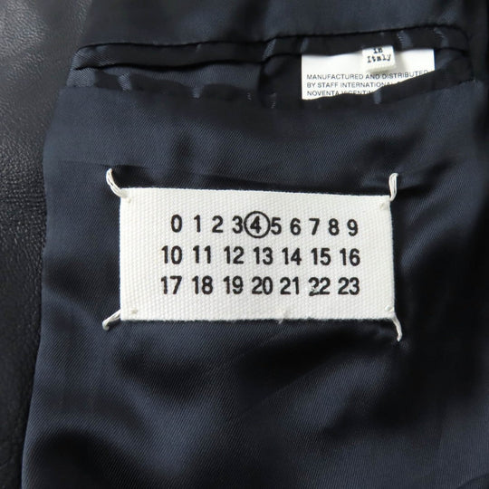Maison Margiela Riders jacket S51AM0181 Outer: 100% sheepskin, Lining: 100% rayon Dark navy Women 42 Used Authentic