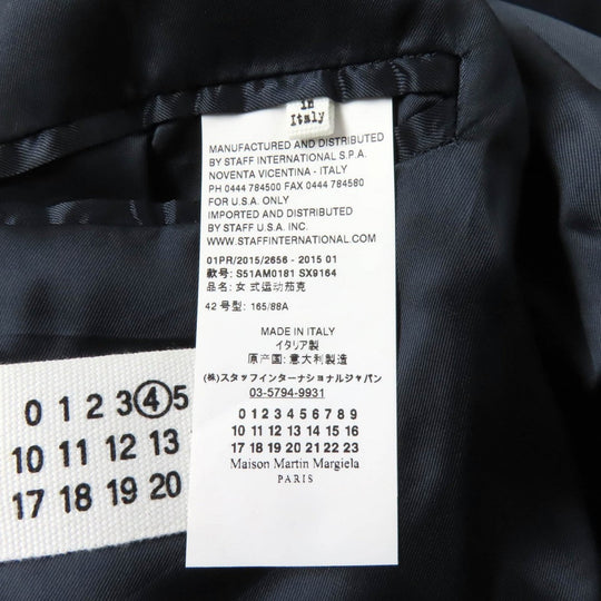 Maison Margiela Riders jacket S51AM0181 Outer: 100% sheepskin, Lining: 100% rayon Dark navy Women 42 Used Authentic
