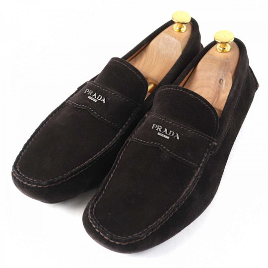PRADA loafers 2D2170 Main: Suede leather Dark brown mens 9 Used Authentic