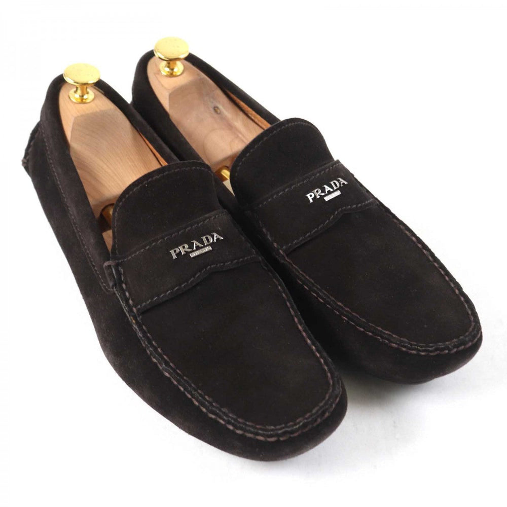 PRADA loafers 2D2170 Main: Suede leather Dark brown mens 9 Used Authentic