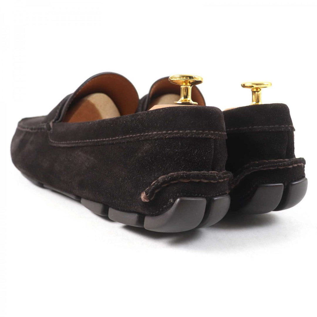 PRADA loafers 2D2170 Main: Suede leather Dark brown mens 9 Used Authentic