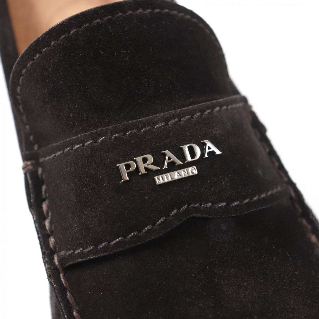 PRADA loafers 2D2170 Main: Suede leather Dark brown mens 9 Used Authentic