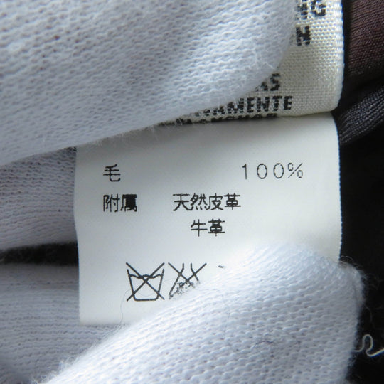 HERMES Pants Main: 100% wool, part: cowhide Brown Women 38 Used Authentic