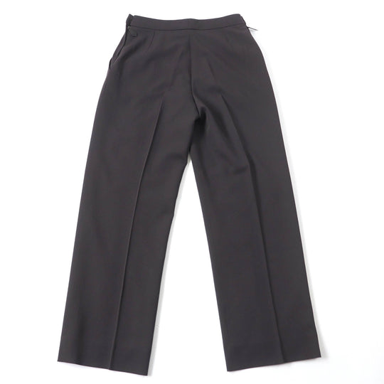 HERMES Pants Main: 100% wool, part: cowhide Brown Women 38 Used Authentic