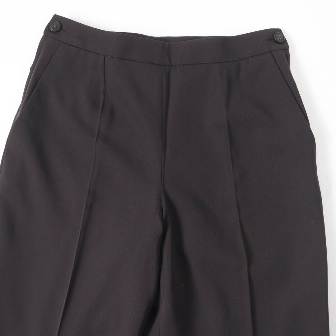 HERMES Pants Main: 100% wool, part: cowhide Brown Women 38 Used Authentic